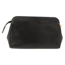 CHANEL Pouch Lamb Skin Black Gold CC Auth bs35075-2