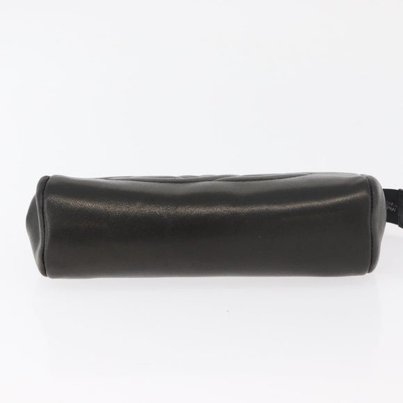 CHANEL Pouch Lamb Skin Black Gold CC Auth bs35075