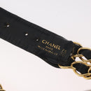CHANEL Chain Belt Leather 29.5"" Black CC Auth bs35077-9