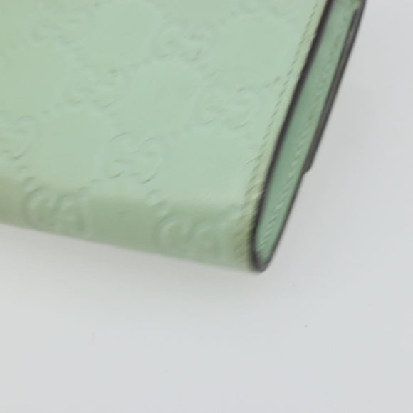 GUCCI GG Canvas Guccissima Long Wallet Leather Green Gold 548055 Auth bs35079A