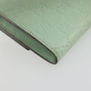 GUCCI GG Canvas Guccissima Long Wallet Leather Green Gold 548055 Auth bs35079A-16