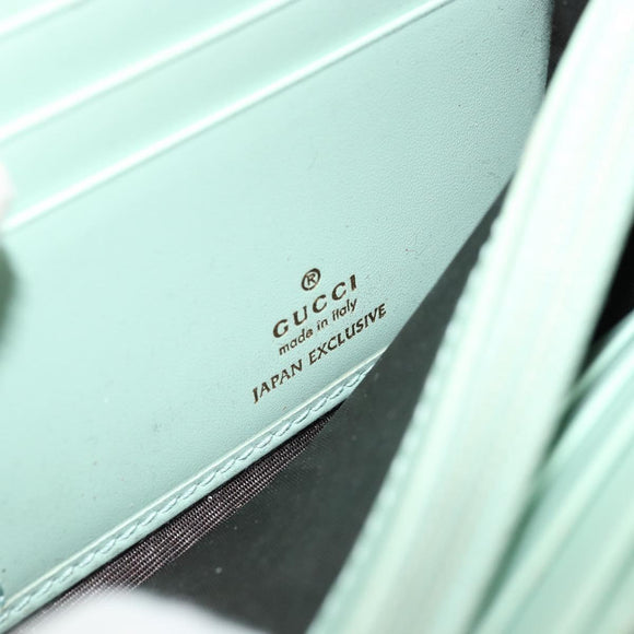 GUCCI GG Canvas Guccissima Long Wallet Leather Green Gold 548055 Auth bs35079A