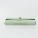 GUCCI GG Canvas Guccissima Long Wallet Leather Green Gold 548055 Auth bs35079A-6