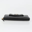 PRADA Long Wallet Safiano leather Black Gold Auth bs35081-6