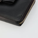 PRADA Long Wallet Safiano leather Black Gold Auth bs35081-7