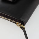 PRADA Long Wallet Safiano leather Black Gold Auth bs35081-14