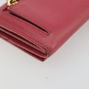 PRADA Long Wallet Safiano leather Pink Gold Auth bs35082A-11