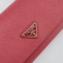 PRADA Long Wallet Safiano leather Pink Gold Auth bs35082A-13
