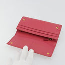 PRADA Long Wallet Safiano leather Pink Gold Auth bs35082A-14