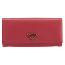 PRADA Long Wallet Safiano leather Pink Gold Auth bs35082A-2