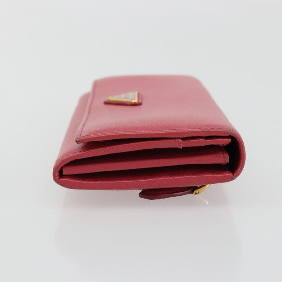 PRADA Long Wallet Safiano leather Pink Gold Auth bs35082A