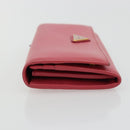 PRADA Long Wallet Safiano leather Pink Gold Auth bs35082A-5