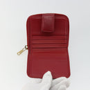 SAINT LAURENT Bifold Wallet Leather Red Gold Auth bs35087-10