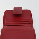 SAINT LAURENT Bifold Wallet Leather Red Gold Auth bs35087-18