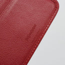 SAINT LAURENT Bifold Wallet Leather Red Gold Auth bs35087-20