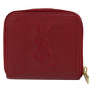 SAINT LAURENT Bifold Wallet Leather Red Gold Auth bs35087-13