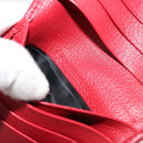 SAINT LAURENT Bifold Wallet Leather Red Gold Auth bs35087-12