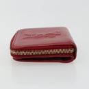 SAINT LAURENT Bifold Wallet Leather Red Gold Auth bs35087-4
