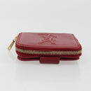SAINT LAURENT Bifold Wallet Leather Red Gold Auth bs35087-5