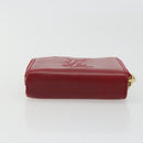SAINT LAURENT Bifold Wallet Leather Red Gold Auth bs35087-6