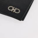 Salvatore Ferragamo Gancini Bifold Wallet Leather Black Silver Auth bs35088V-9