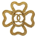 CHANEL Brooch metal Gold Tone CC Auth bs35091M-13