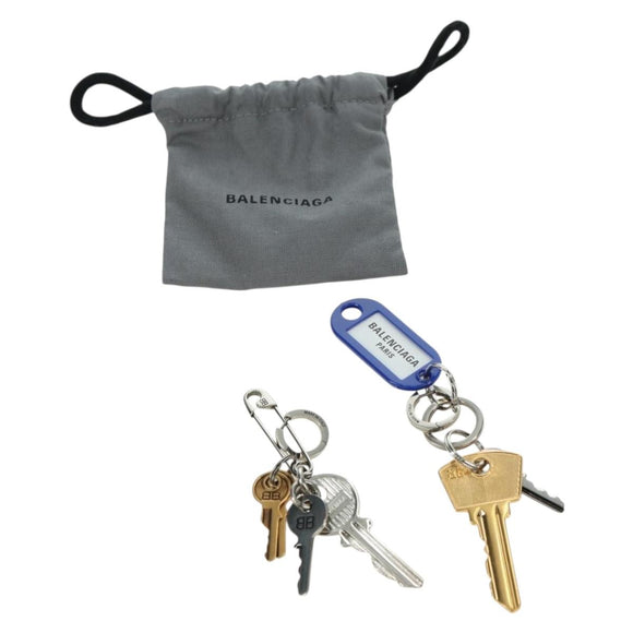 BALENCIAGA Old School Pierce metal Silver Gold Auth bs35093SAM