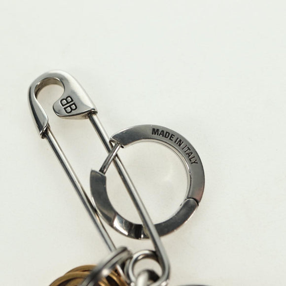 BALENCIAGA Old School Pierce metal Silver Gold Auth bs35093SAM