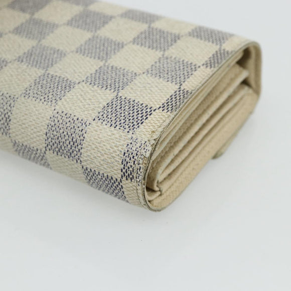 LOUIS VUITTON Damier Azur Portefeuille Alexandra Wallet Damier Azur Auth bs35094