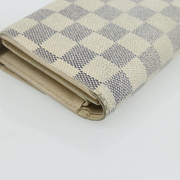 LOUIS VUITTON Damier Azur Portefeuille Alexandra Wallet Damier Azur Auth bs35094