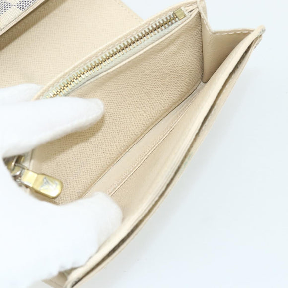 LOUIS VUITTON Damier Azur Portefeuille Alexandra Wallet Damier Azur Auth bs35094