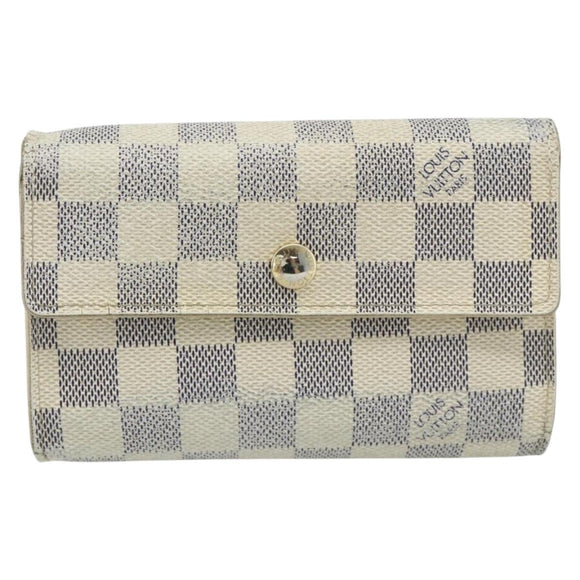 LOUIS VUITTON Damier Azur Portefeuille Alexandra Wallet Damier Azur Auth bs35094