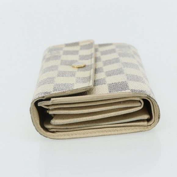 LOUIS VUITTON Damier Azur Portefeuille Alexandra Wallet Damier Azur Auth bs35094