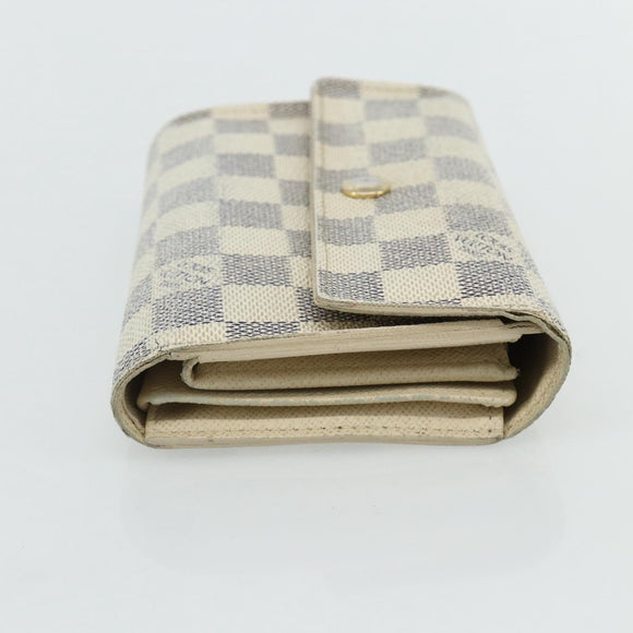 LOUIS VUITTON Damier Azur Portefeuille Alexandra Wallet Damier Azur Auth bs35094