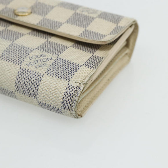 LOUIS VUITTON Damier Azur Portefeuille Alexandra Wallet Damier Azur Auth bs35094