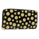 LOUIS VUITTON Vernis Yayoi Kusama Zippy Wallet White Black M91573 Auth bs35097A-1