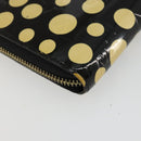 LOUIS VUITTON Vernis Yayoi Kusama Zippy Wallet White Black M91573 Auth bs35097A-16