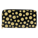 LOUIS VUITTON Vernis Yayoi Kusama Zippy Wallet White Black M91573 Auth bs35097A-13