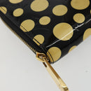 LOUIS VUITTON Vernis Yayoi Kusama Zippy Wallet White Black M91573 Auth bs35097A-14