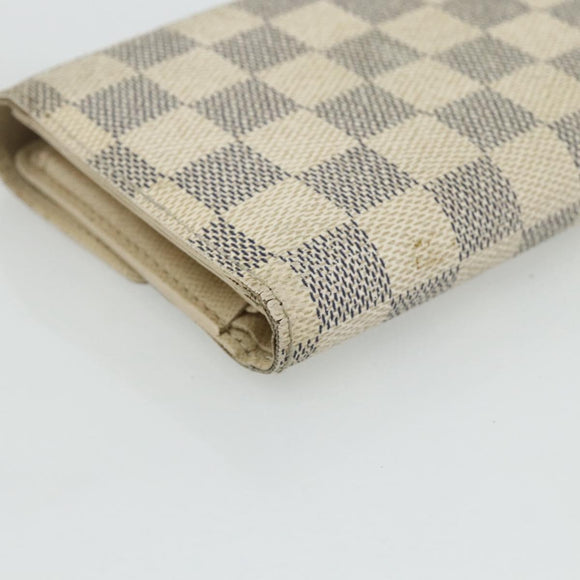 LOUIS VUITTON Damier Azur Portefeuille Alexandra Wallet Damier Azur Auth bs35098