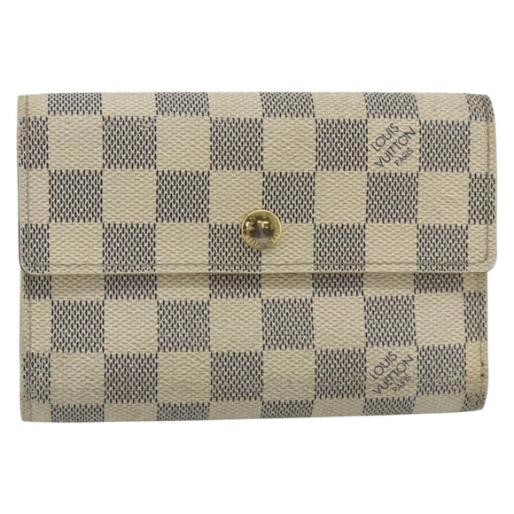 LOUIS VUITTON Damier Azur Portefeuille Alexandra Wallet Damier Azur Auth bs35098
