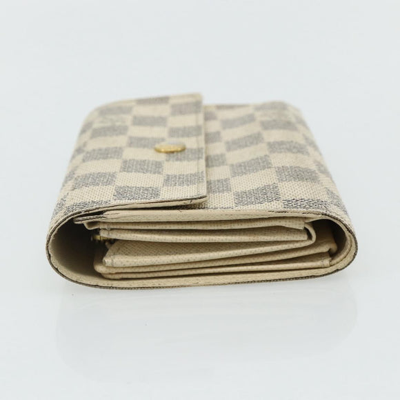 LOUIS VUITTON Damier Azur Portefeuille Alexandra Wallet Damier Azur Auth bs35098