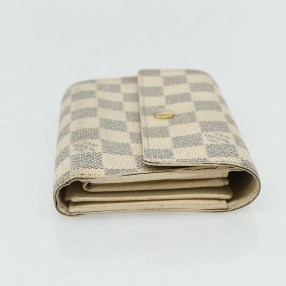 LOUIS VUITTON Damier Azur Portefeuille Alexandra Wallet Damier Azur Auth bs35098