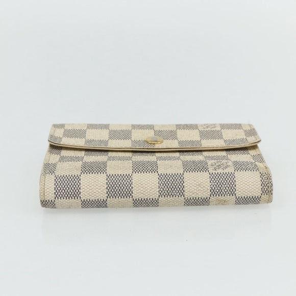 LOUIS VUITTON Damier Azur Portefeuille Alexandra Wallet Damier Azur Auth bs35098