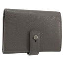 SAINT LAURENT Key Case Leather Gray Silver Auth bs35102-1