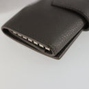 SAINT LAURENT Key Case Leather Gray Silver Auth bs35102-11