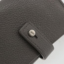 SAINT LAURENT Key Case Leather Gray Silver Auth bs35102-12