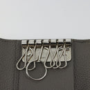 SAINT LAURENT Key Case Leather Gray Silver Auth bs35102-16