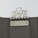 SAINT LAURENT Key Case Leather Gray Silver Auth bs35102-17
