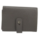 SAINT LAURENT Key Case Leather Gray Silver Auth bs35102-2